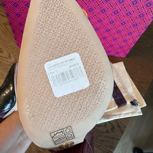 NWT！NEW！Tory Burch Lila zip up Ankle Bootie 90MM Women Multi Leather Color US 7 - Picture 9 of 10